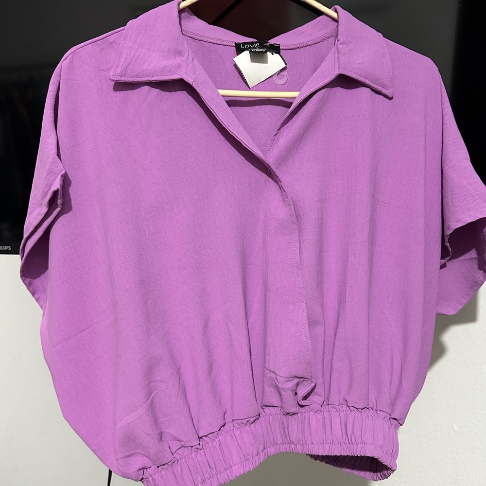 Love Women's Purple Button Down Shirt